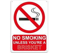PIUHRKLEVD Vintage Tin Sign No Smoking Unless You re a Brisket Home Bar Plaque 8 X 12 in