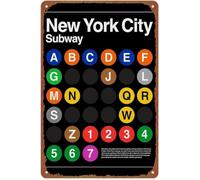 PIUHRKLEVD Vintage York City Train Sign Metal for Living Room Bedroom Garage Wall Decor 8 X 12 in