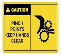 PIUHRKLEVD Warning Crush Hazard Keep Hands Clear Sign 12x8 Inch