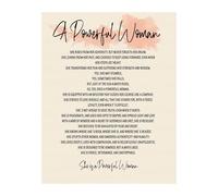 PIUHRKLEVD Women Empowerment Wall-Art Powerful Woman Motivational Quote Print Inspirational Poster for Office Home Decor Feminist Gift for Her(Unframed,12x18inch(30x45cm))