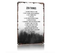 PIUHRKLEVD Zen Things Funny Metal Signs 12x8 Inch | Humorous zen wisdom on aluminum. Vintage wall decor for living room kitchen bedroom patio.