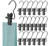 Piuluvor® 20 perchas para pantalones, pinzas para la ropa, perchas de metal, percha giratoria de 360°, gancho antideslizante para pantalones, zapatos, toallas