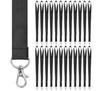 Piuluvor® 25 cordones para colgar 45 cm con clip de metal giratorio, cordón largo para llaves, identificación, silbatos, Negro-25pcs, 46 cm × 1 cm