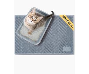 PiuPet® Alfombra Gatos arenero I 90x60cm I Extra Grande I Gatos Accesorios I Alfombra Arena Gatos | Alfombra arenero Gatos | Alfombra Gato | Tapete Gato | Alfombra para arenero de Gato