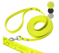 PiuPet Correa de Adiestramiento Perro 10m - PVC Impermeable Amarillo Neón