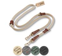 PiuPet Correa para Perros Multiposición 2m, Adiestramiento Ajustable, Beige