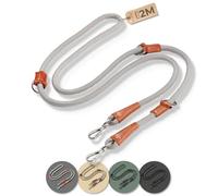 PiuPet Correa Perro 2m - Correa Adiestramiento Ajustable, Gris