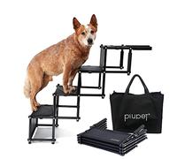 PiuPet Escalones para perros, rampa de carga de hasta 80 kg, plegable, para coches, escaleras, perros grandes y pequeños