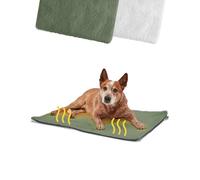 PiuPet Manta Térmica Perro 90x60cm - Alfombra Autocalentable Verde | Cojín de calor sin electricidad para mascotas y cachorros, lavable a 30°C, ideal para casa, coche o exterior.