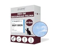 PiuPet Red para Gatos terraza 8x3 - Resistente y Duradera para Balcones y Ventanas, con Accesorios incluidos y Visibilidad óptima, Red Mesh, Red Gato | Red Proteccion Gatos