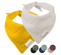PiuPet Set de 2 Bandanas para Perro Grande - Pañuelos de Algodón L (76cm) | Pack de 2 bufandas triangulares de muselina con 4 capas, ideales como ropa suave y lavable para mascotas grandes y medianas.