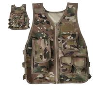 PIUpiuLIANG Disfraz del ejército para niños, camuflaje 600D, chaleco de niños transpirables con paquetes y paneles ajustables, chaleco para para juegos o entrenamiento, pequeños
