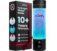 PIURIFY Botella de agua de hidrógeno negro, vaso corporal alimenticio; tecnología Spe/Pem, 3000 ppb de hidrógeno puro.