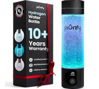 PIURIFY Botella de agua de hidrógeno negro, vaso corporal alimenticio; tecnología Spe/Pem, 3000 ppb de hidrógeno puro.