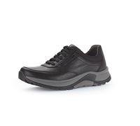 Pius Gabor Hombre Zapatillas, de Caballero Zapatillas Bajas,Cuero Certificado, Plantilla Intercambiable,Cordones,Negro (Black),49.5 EU / 14 UK