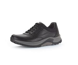 Pius Gabor Hombre Zapatillas, de Caballero Zapatillas Bajas,Cuero Certificado, Plantilla Intercambiable,Cordones,Negro (Black),49.5 EU / 14 UK