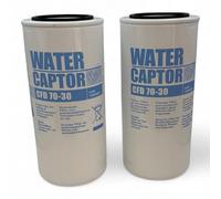 PIUSI 2x Filtro Cartucho Recambio Water Captor 70 L/min - con absorción de agua para gasóleo - Conexión estándar 1"-12 UNF - Filtración Micron 30 | F0061101B