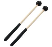 Piutouyar 2 mazos de xilófono con cabeza de goma, mazos de tambor de madera de 8 pulgadas para xilófono, glockenspiel, bloque de madera, palo de campanas, mazos de tambor de lengua (negro)