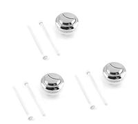 Piutouyar Botón de inodoro de doble pulsador, 58 mm, botón de tanque de inodoro, palanca de botón de inodoro con rosca de diámetro de plata para válvula de agua