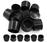Piutouyar Cubiertas redondas de goma de PVC para muebles, 40 mm, protectores de punta de patas de silla de mesa, tapa antideslizante para proteger superficies, color negro (12 unidades)