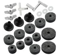 Piutouyar Juego de 23 accesorios de repuesto para platillos grises, fieltros de soporte para platillos de fieltro Hi-Hat Cup Fieltro con mangas de platillo con base, tuercas de ala, arandela de