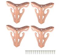 Piutouyar Juego de 4 patas huecas para muebles de 10 cm, patas de metal artísticas de oro rosa, patas de sofá, modernas patas triangulares para muebles, patas de metal para armario, mesa, estantería,