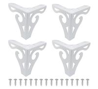 Piutouyar Juego de 4 patas huecas para muebles de 10 cm, patas de metal blanco artísticas para sofá, armarios, patas triangulares modernas, patas de metal para muebles, armarios, mesas, estanterías,