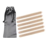 Piutouyar Juego de 6 palos de ritmo de 8 pulgadas, clavas de madera, palos de madera dura natural, juego de instrumentos de percusión musical con una bolsa de transporte impermeable