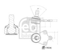 Pivote del brazo de control Eje delantero, izquierda 178336 FEBI BILSTEIN