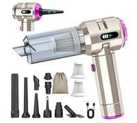 Piwaal Aspiradora de mano con batería 4 en 1, 22000 Pa inalámbrica para coche con motor sin escobillas, soplador de polvo eléctrico, pulverizador de aire comprimido de 220000 rpm, 3 marchas, para pelo
