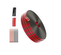 Piwaal Cable eléctrico 22AWG, bobina, 0,26 mm², 3 metros, 2 conductores, cable paralelo, rojo, 3 m, negro, 3 m, oxígeno, cable de cobre estañado libre para tiras de LED/lámparas/lámparas/lámparas
