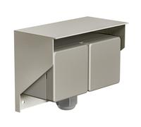 ledscom.de Toma de corriente de superficie PIWI para exteriores, IP44, 2 contactos, acero inoxidable, horizontal