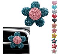 PIWINE Hermosa decoración de coche, perfume de coche, aromaterapia, clips decorativos, decoración de aroma de coche, accesorios de coche, corazones de melocotón, clips de perfume de flores pequeñas