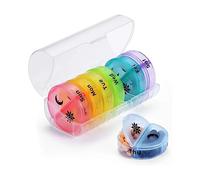 PIWINE Organizador semanal de pastillas, pastillero de gran capacidad para 7 días, pastillero dos veces al día, organizador de pastillas, 7 cajas de bolsillo diarias,C