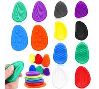 PIWOSGOL 12 Piezas Fidget Toys Sensory Stones, Juguetes Sensoriales Autismo, Piedra Sensorial Juguetes Fidget, Piedra Sensorial De Silicona para Niños y Adultos para Estrés, Ansiedad, TDAH y Autismo