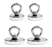 PIWOSGOL 4 Piezas Imanes Neodimio Potentes, Imán de Neodimio 32kg 60kg, Imanes de Pesca D32mm D42mm, Imán Fuerte Potente Adecuado para Industria Ciencia