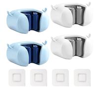 PIWOSGOL 4pcs Colgador Escobas y Fregonas, Soporte para Escobas, Soporte Adhesivos para Pared, Soporte Escobas Pared, Organizador Ajustable porta Escobas Plástico para Garaje Baños Cocinas