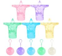 PIWOSGOL Chubasqueros Impermeable, 5 Pcs Poncho de Lluvia Desechables Portátil, Chubasquero Emergencia, Ponchos Impermeables con Capucha y Mangas, para Hombre Mujer Viajes Concierto Exteriores