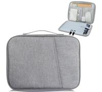 PIWOSGOL Funda para Tablet 9-11 Pulgadas, Compatible con iPad Pro/Air de 11 Pulgadas, iPad A16 2025/2024/10.Gen 10,9", Galaxy Tab A9+/S9 FE, con asa, Funda Acolchada con Compartimento para, Gris