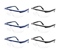 PIWOSGOL Pack de 6 gafas de seguridad, gafas de seguridad, gafas de protección para personas con gafas, gafas protectoras transparentes