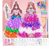 PIWOSGOL Princesa para Niñas Figuras para Pintar Kit, 24 Piezas Poke Art DIY Toys, Pintura a Mano para Niños, Juego de Arte Princess Manualidades Niños, Creativo Juguetes Regalo para Niña 3-12 Años