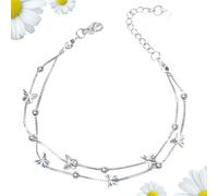 PIWOSGOL Pulsera de Plata para Mujer Ajustable y con Capas, con Caja Regalo - Regalo para Mamá, Esposa, Novia