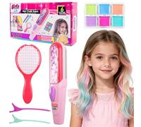 PIWOSGOL Set De Tizas Para El Pelo Niñas, 6 Colores Lavables Para Niños Con Horquillas, Peines - Regalo Creativo Para Cumpleaños, Carnaval o Fiesta Para Niños De 5 a 12 Años