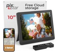 Pix-Star Marco de Fotos Digital WiFi de 10 Pulgadas con Almacenamiento en la Nube Gratuito | Muy regalable para Abuelos | Pantalla IPS | Sensor de Movimiento | Fácil configuración