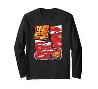 Pixar Cars Lightning McQueen Grid Manga Larga, Unisex para adultos, Negro, S