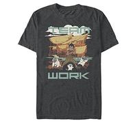 Pixar Raya The Last Dragon Team Work Organic-Camiseta de Manga Corta, Melange Negro, M Unisex Adulto