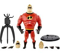 Pixar Spotlight Series Mr. Incredible Figure, Disney Pixar The Incredibles Movie Coleccionable, 8.2 pulgadas de alto, articulación, 3 caras y 3 juegos de manos, fondo de caja de exhibición y soporte