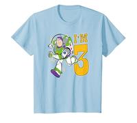 Pixar Toy Story Birthday Buzz I'm 3 Camiseta, Niños, Azul Bebé, 10 años