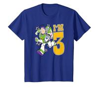 Pixar Toy Story Birthday Buzz I'm 3 Camiseta, Niños, Azul Real, 2 años