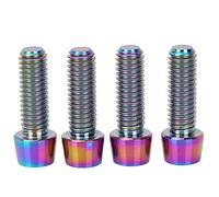 PIXAXOHH 4 pernos cónicos de aleación de titanio M6 x 18 mm para fijación de manillar de bicicleta de montaña